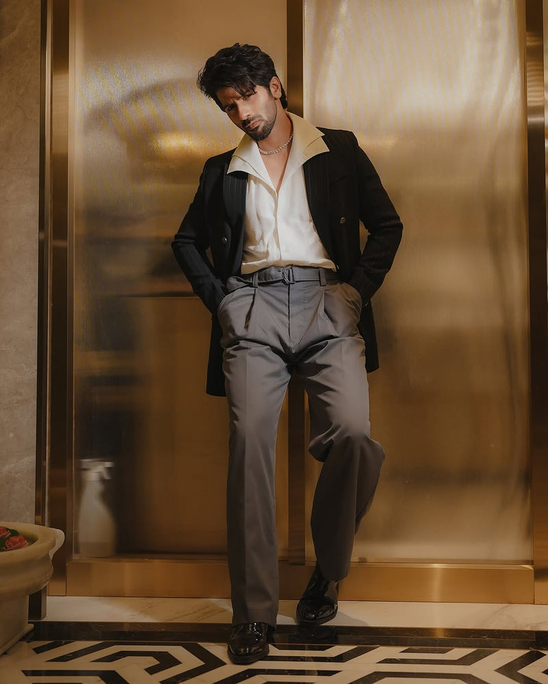 Brown Matte Silk Pants