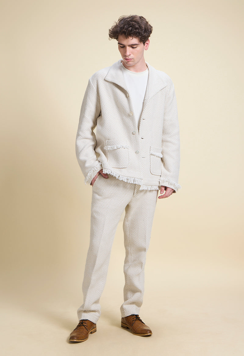 Cozy Suit Collar Weaved Jacket