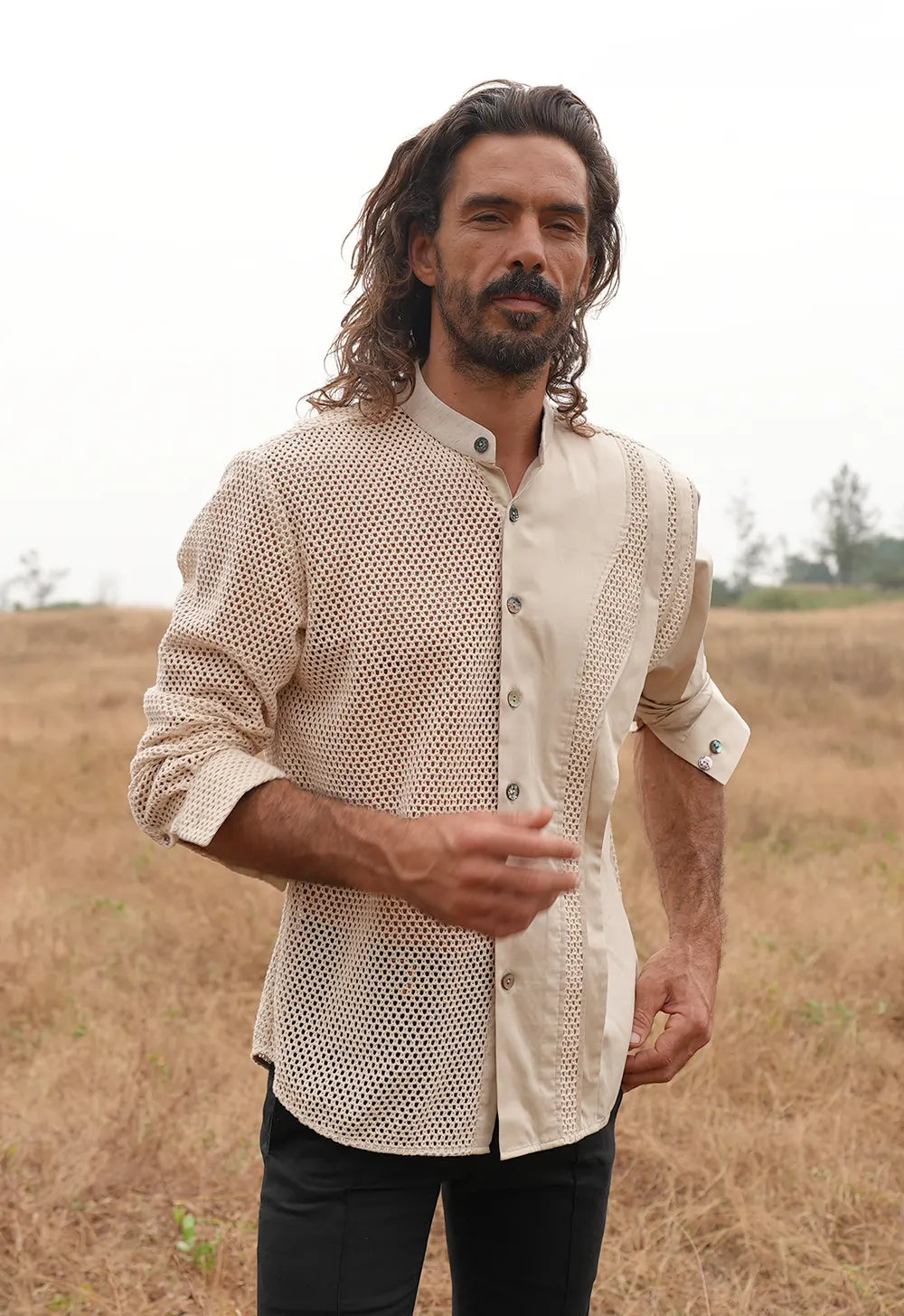 Structured Net Shirt