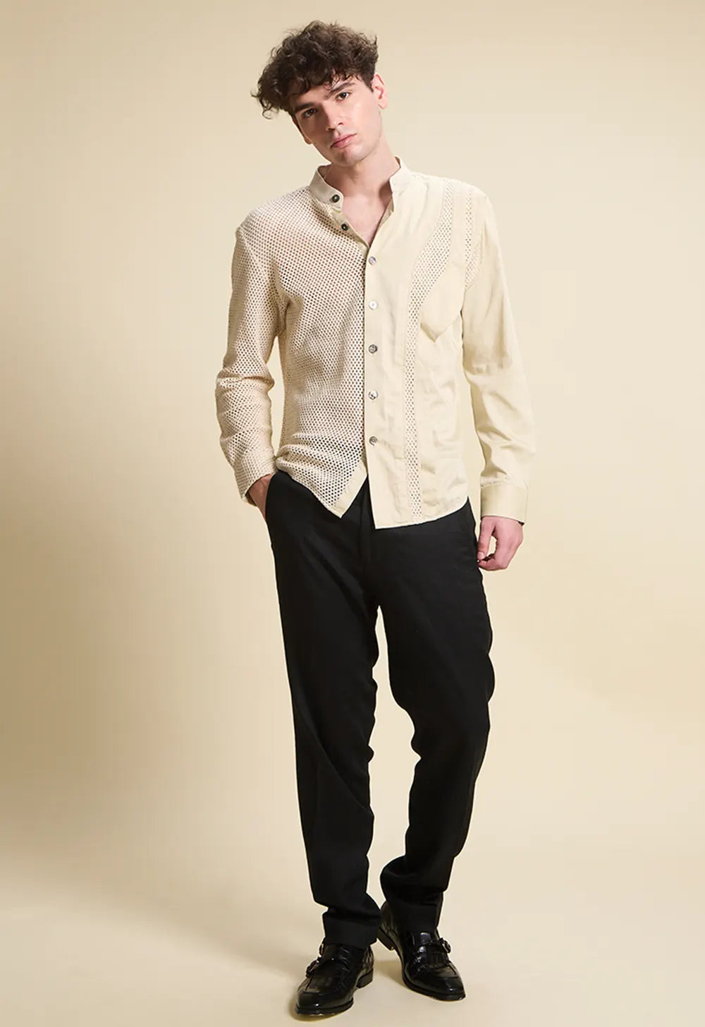 Signature Collor Pants Linen Black Colour