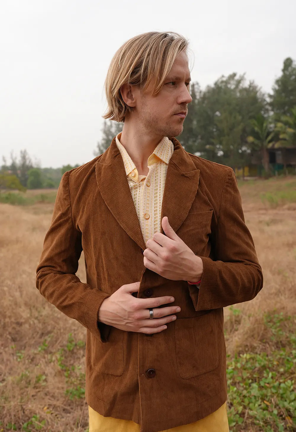 Brown Corduroy Blazer Jacket