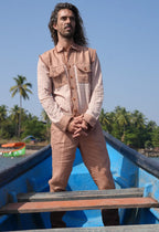 Signature Collor Pants Linen Brown Colour