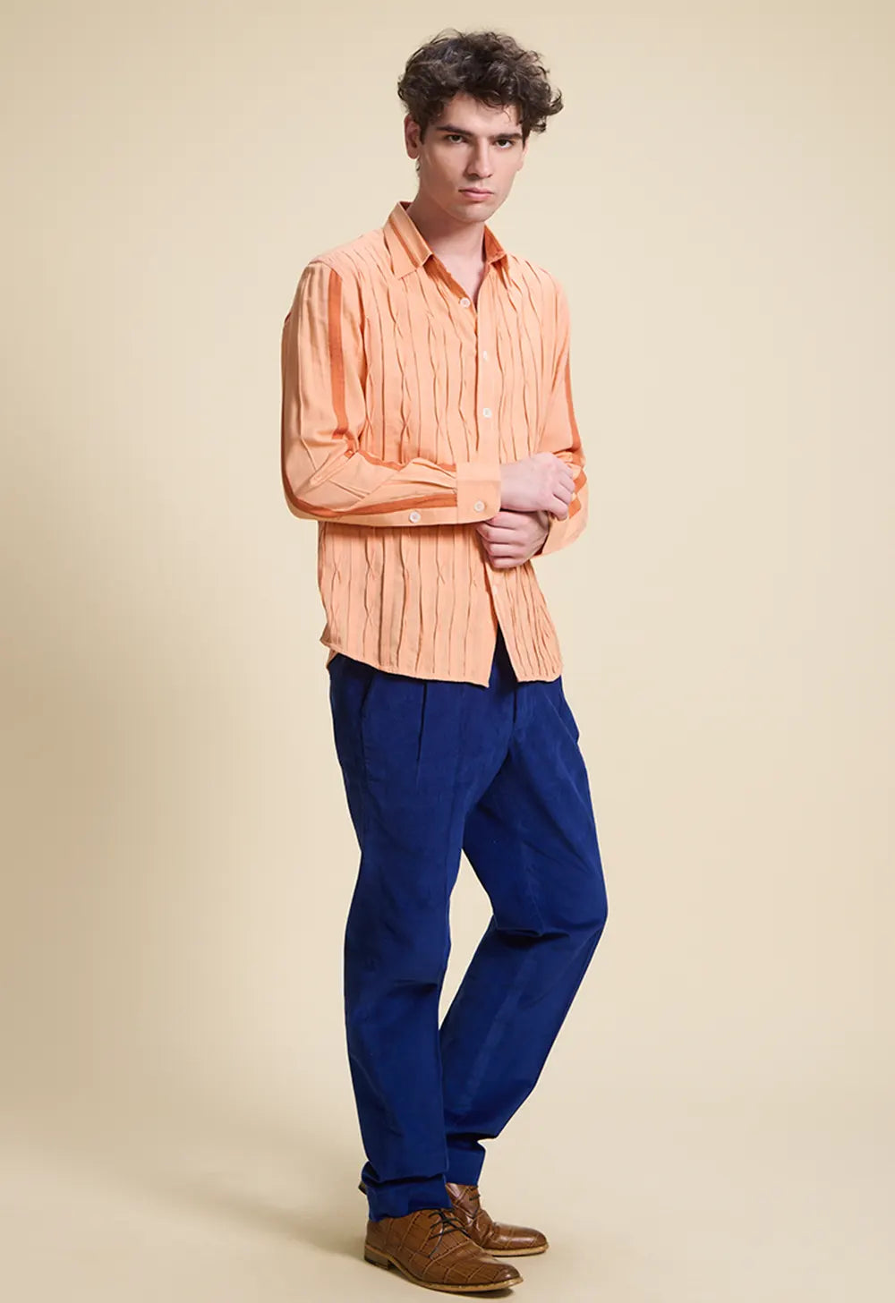 Pleated Bamboo Peach