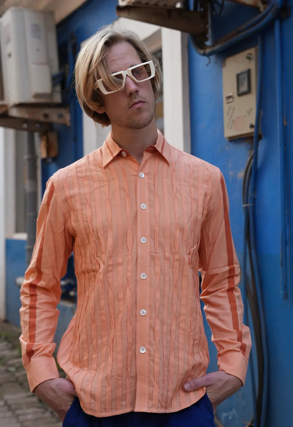 Pleated Bamboo Peach