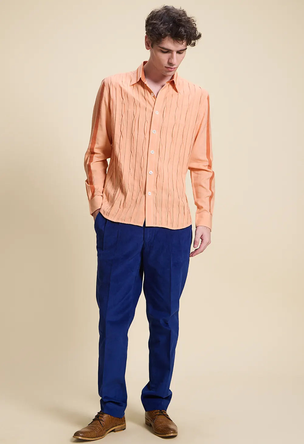 Pleated Bamboo Peach