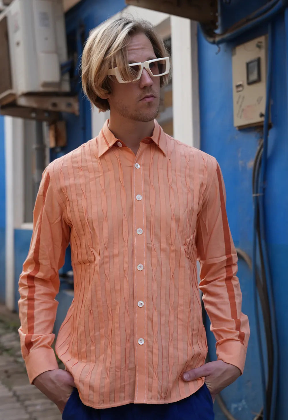 Pleated Bamboo Peach