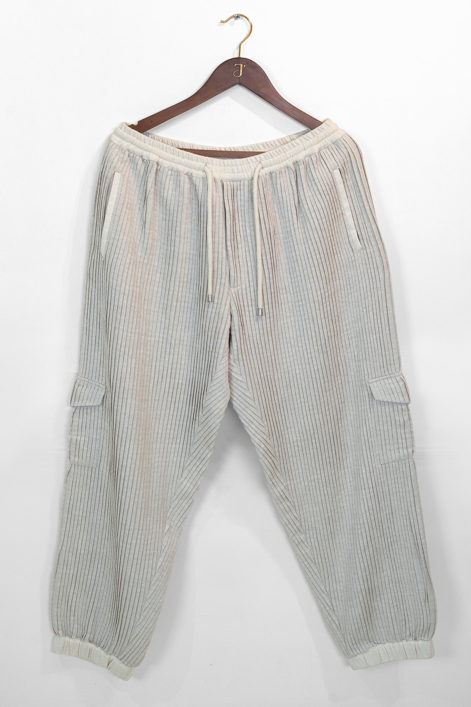 Ivory Pleated Joggers