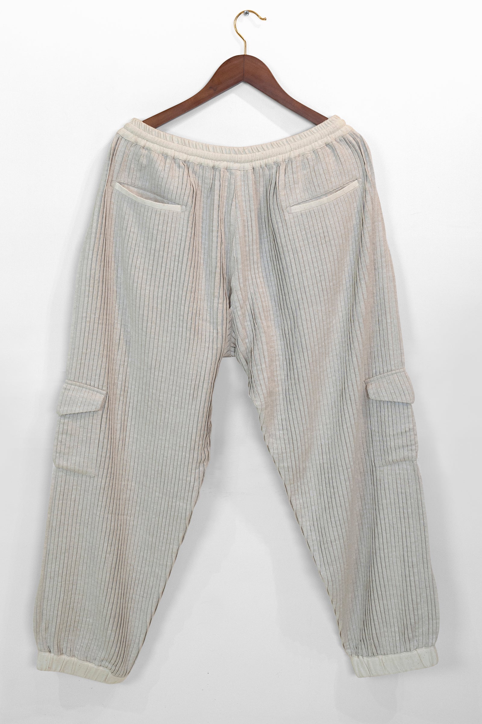 Ivory Pleated Joggers