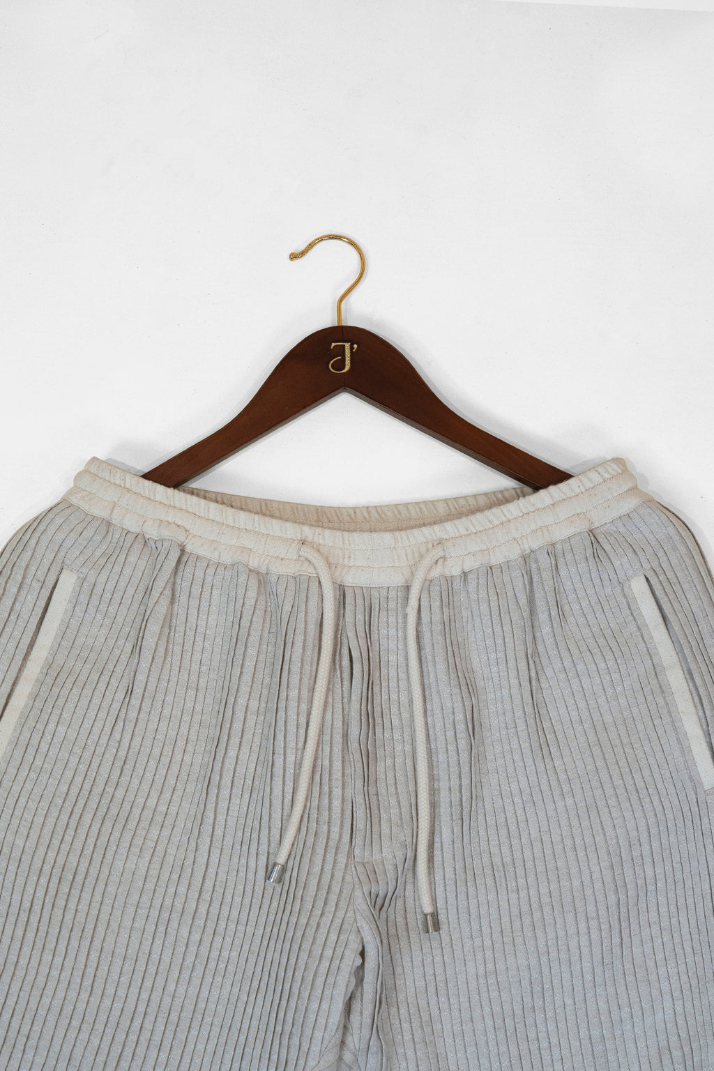 Ivory Pleated Joggers