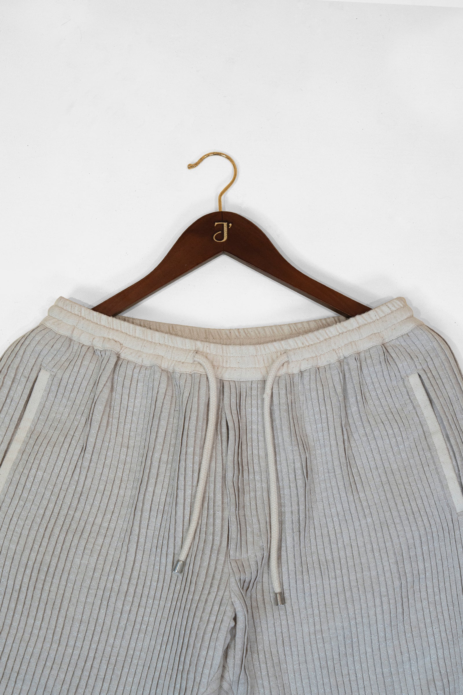 Ivory Pleated Joggers