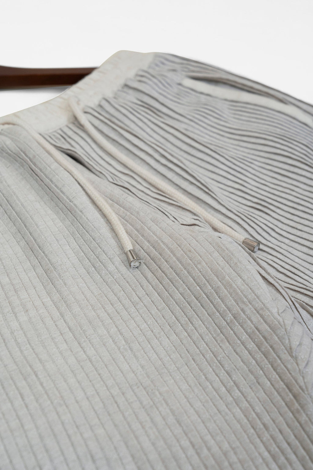 Ivory Pleated Joggers