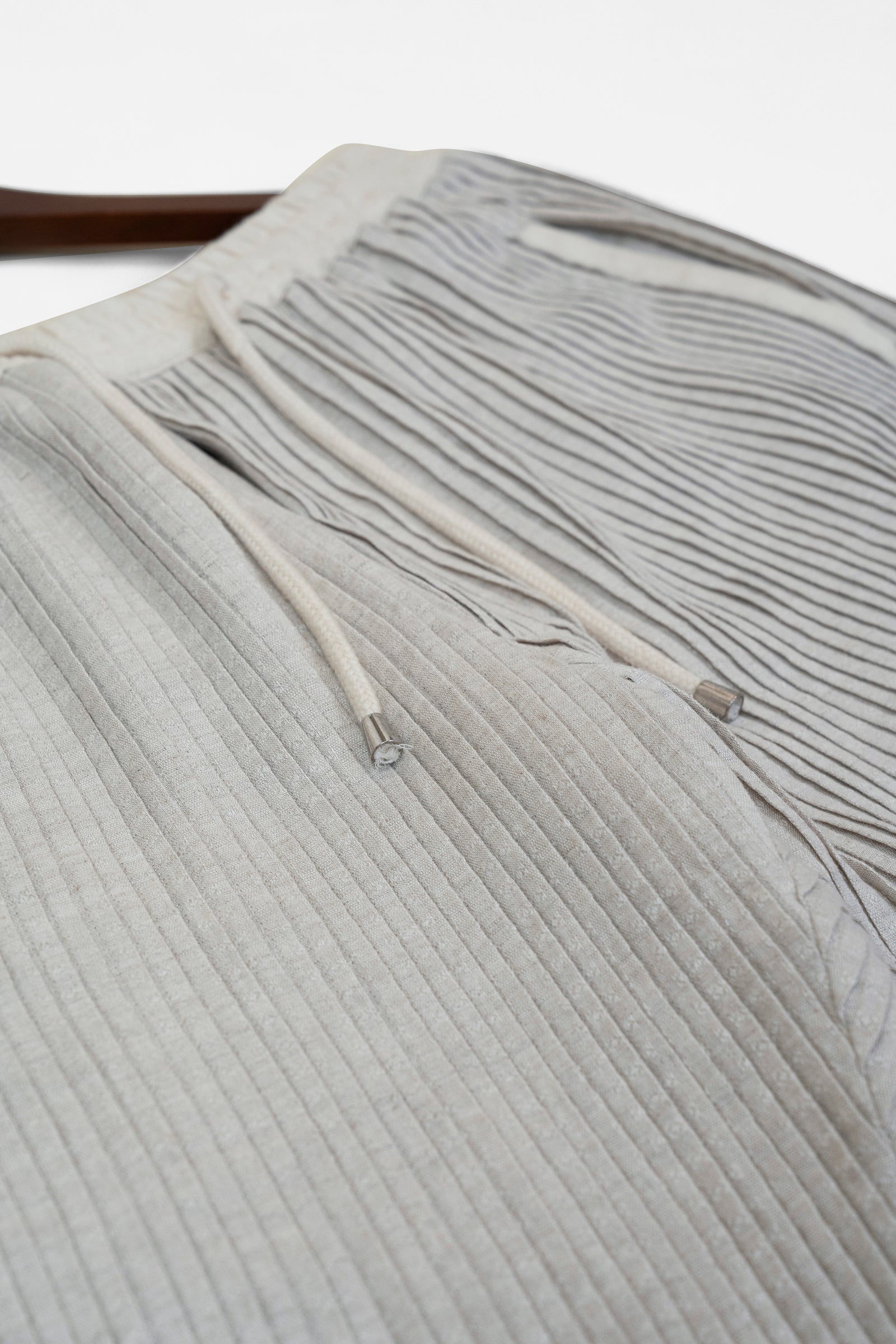 Ivory Pleated Joggers