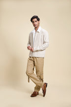 Bamboo Linen Pleated Bomber