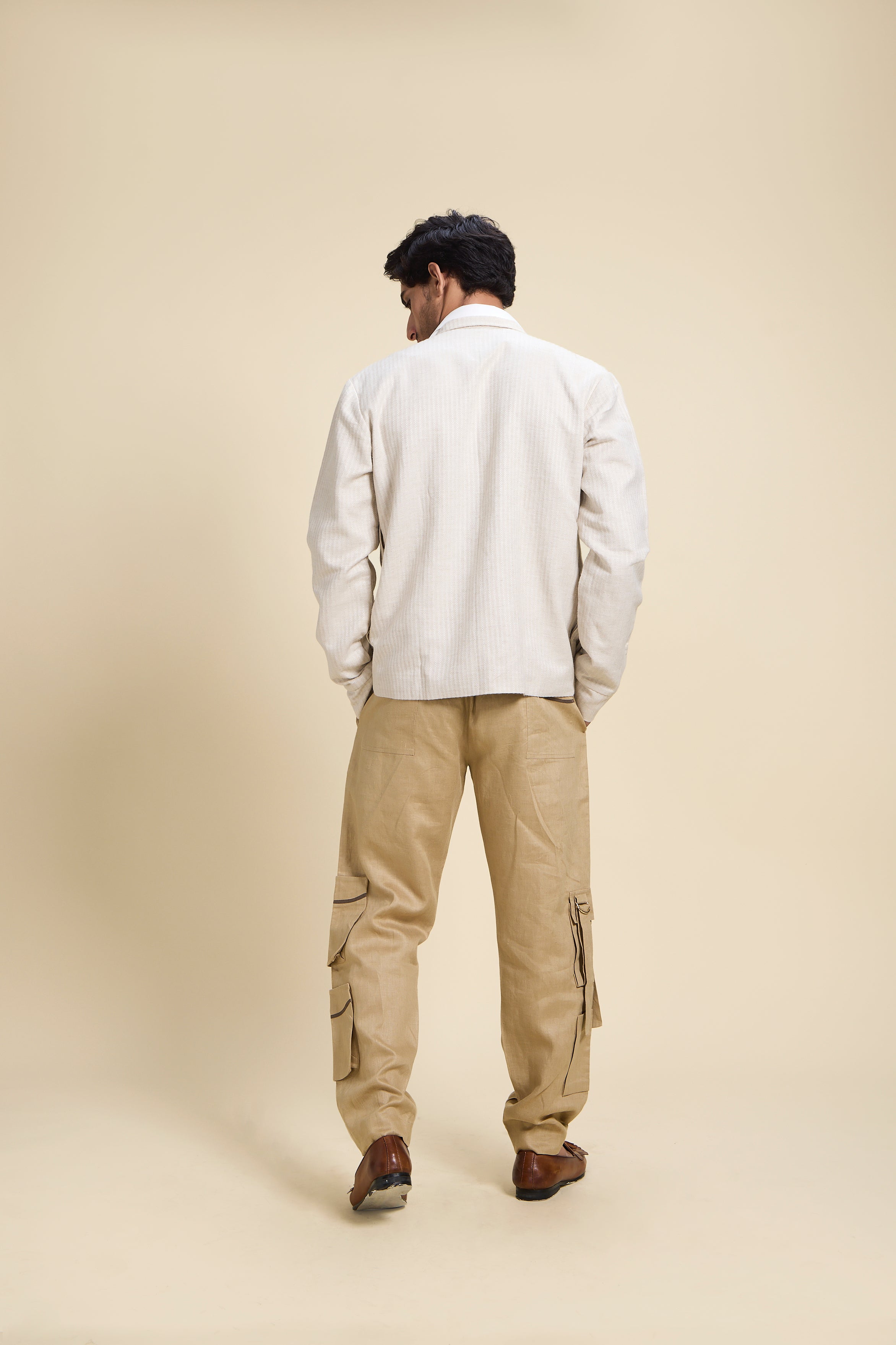 Bamboo Linen Pleated Bomber