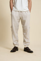 Ivory Pleated Joggers