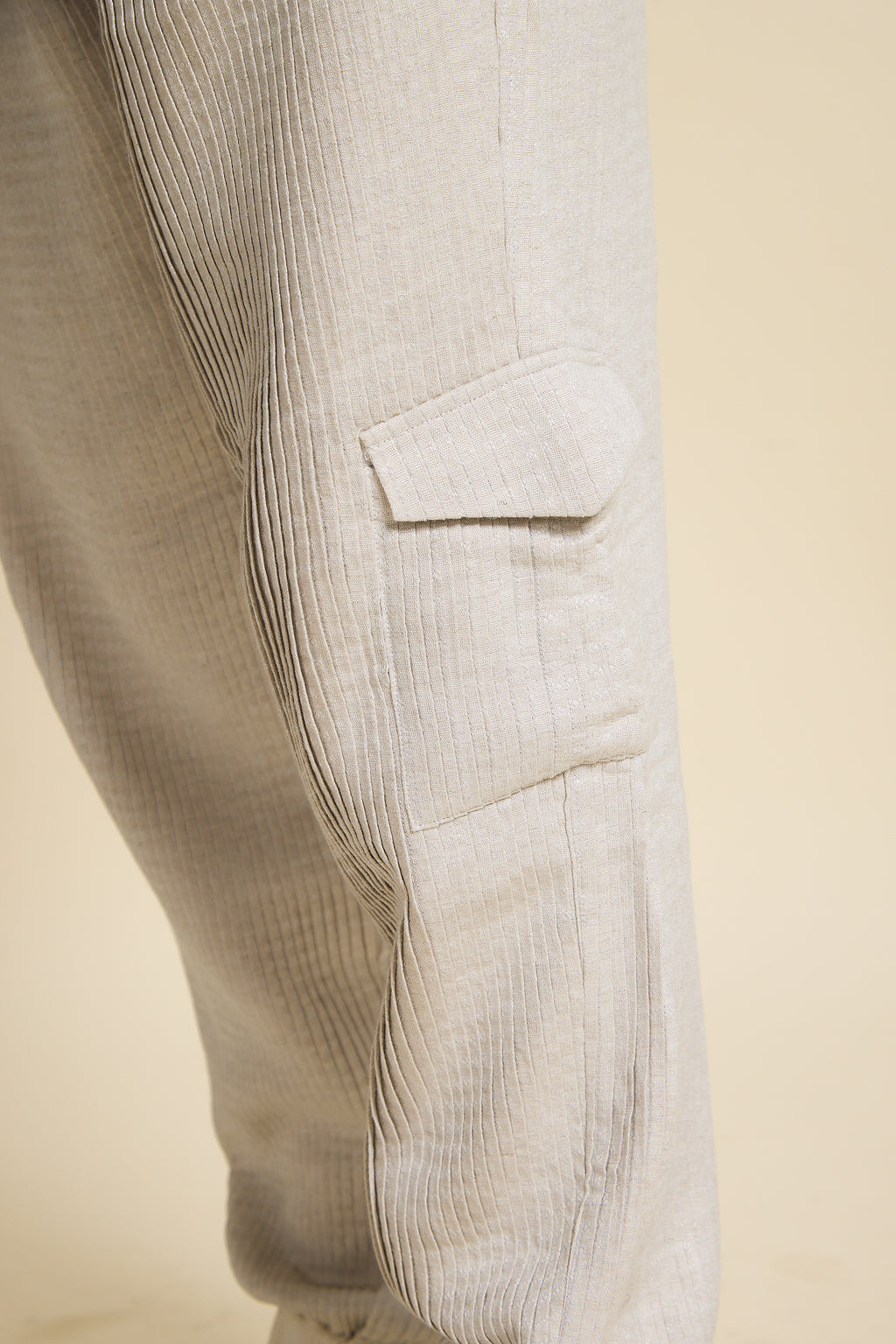 Ivory Pleated Joggers