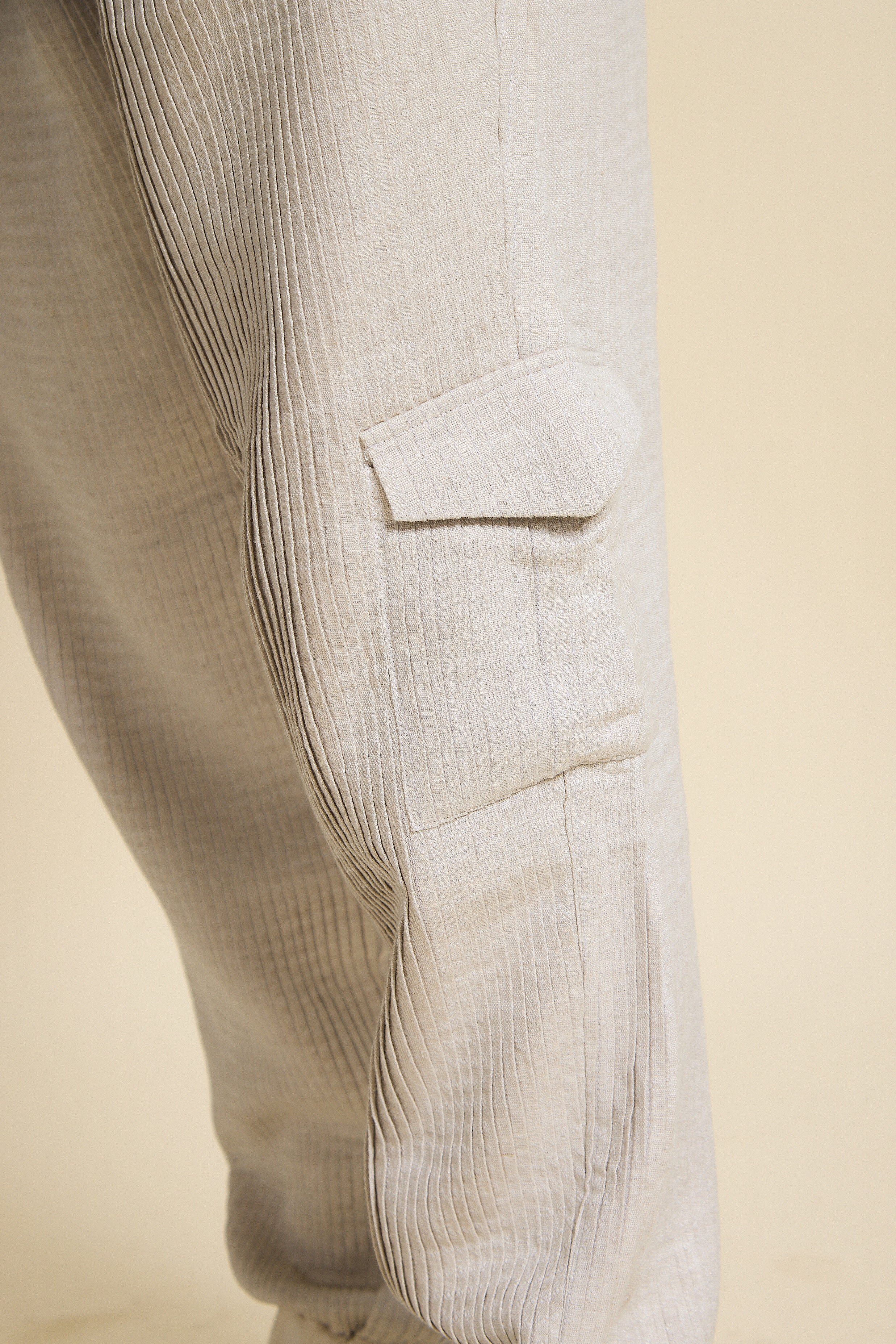 Ivory Pleated Joggers