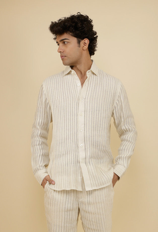 Pleated Shimmer Shirt