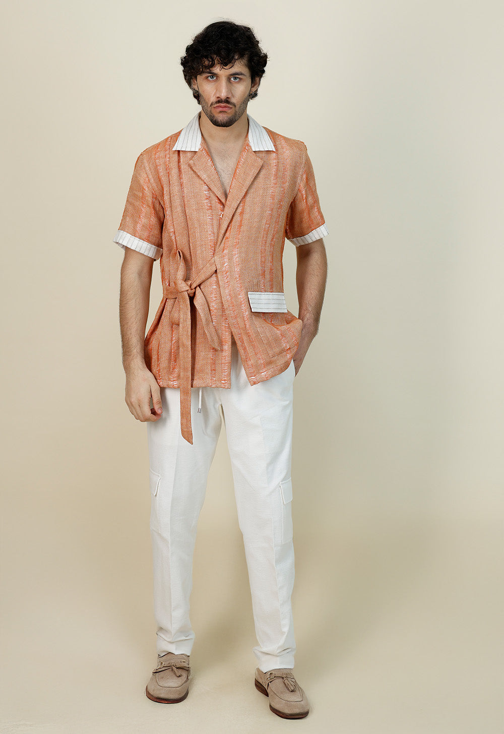 Linen tying Jacket