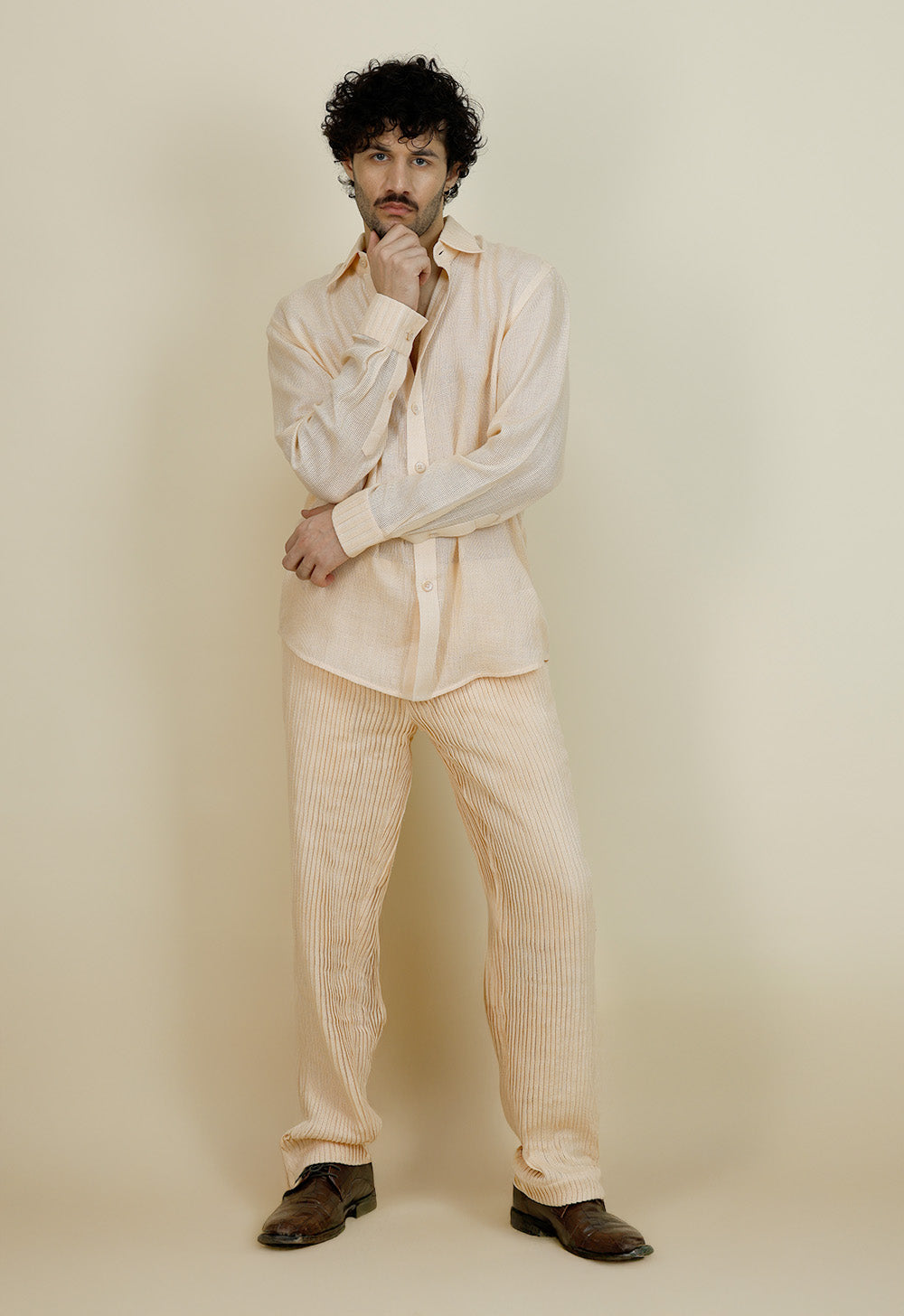 Peach Linen Shirt