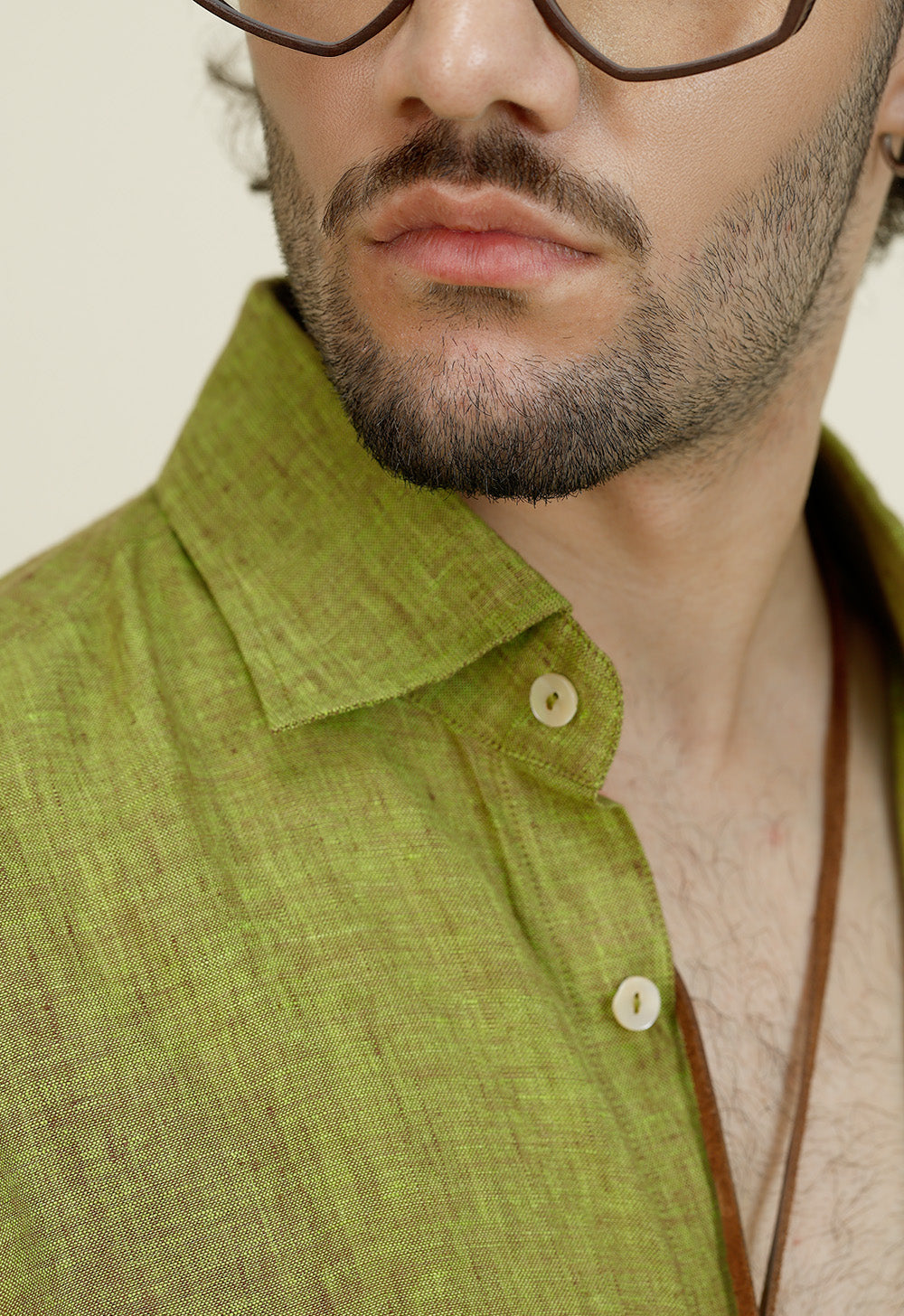Dusky green linen