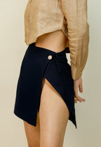 Navy Blue Slit Skirt