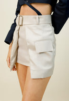 Tailored Cream Mini Skirt