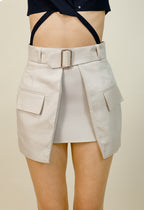 Tailored Cream Mini Skirt