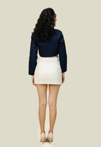 Tailored Cream Mini Skirt