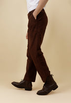 Burnt brown textured Pants