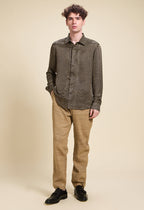 Brown Matte Silk Pants