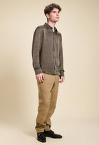 Brown Matte Silk Pants