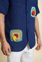 Pelican Blue Crochet Shirt