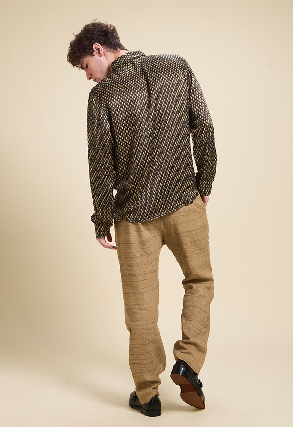 Brown Matte Silk Pants