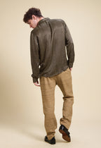 Brown Matte Silk Pants