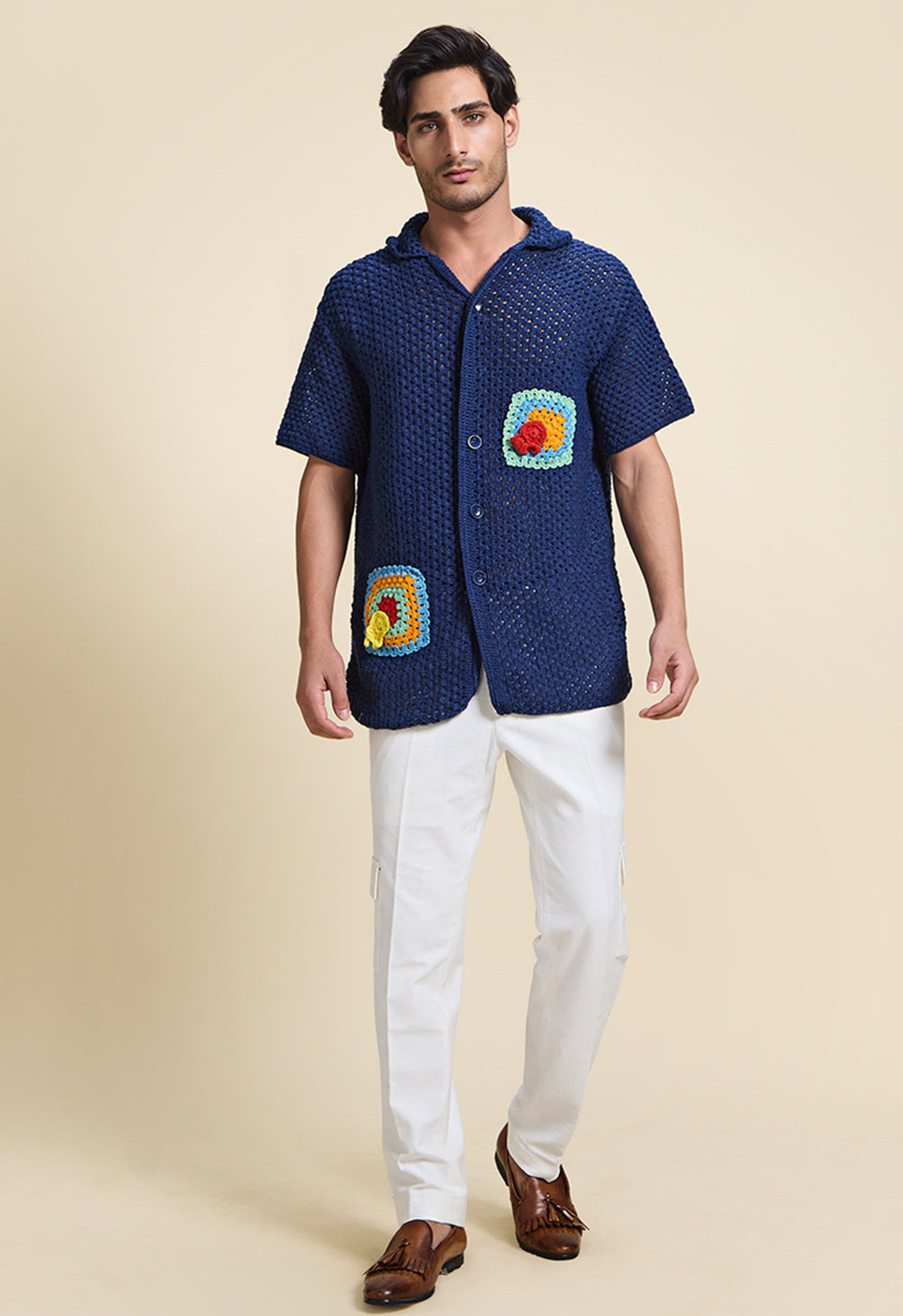 Pelican Blue Hand Crochet Shirt