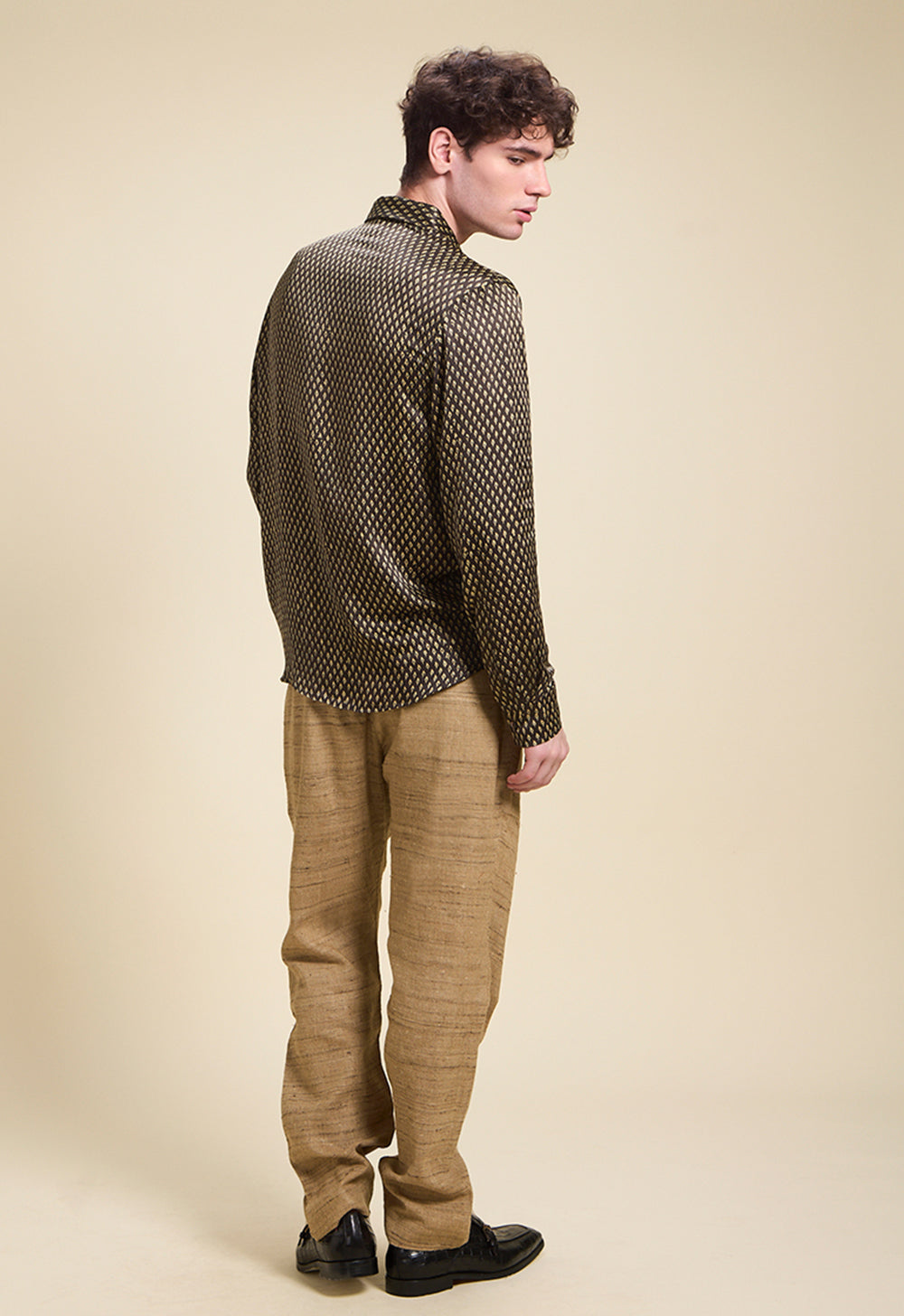 Brown Matte Silk Pants