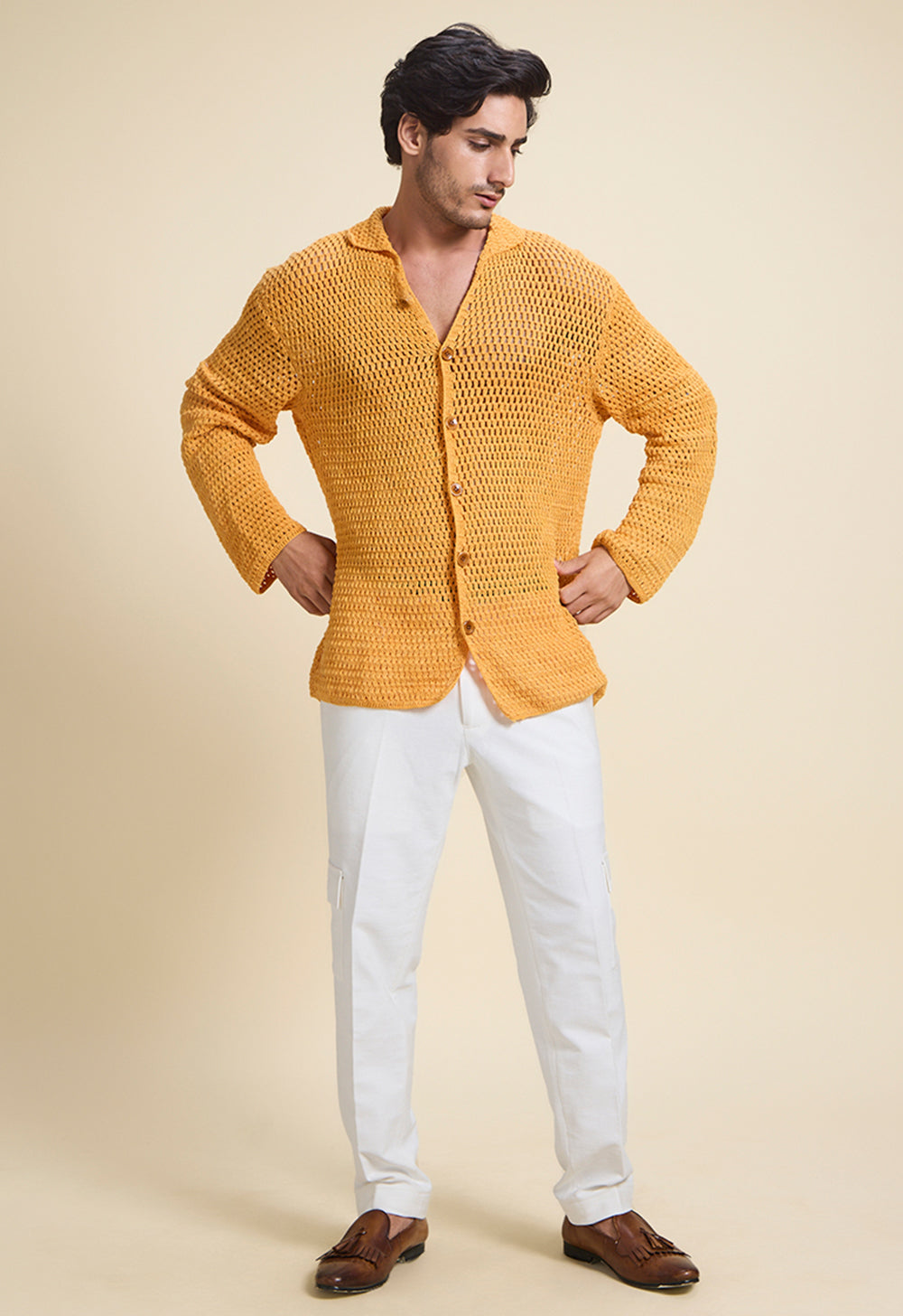 Chic Summer Yellow Crochet