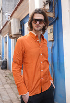 Orange Fibre Stripes Shirt